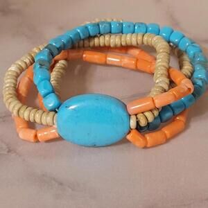 Boho Chic Multi Strand Beaded Stretch Bracelet